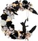 Greentek; Halloween Wreath for Front Door, Flower Moon Cat Spooky Autumn Wreath, 13.7 x 9.8 Inch Handmade Halloween Home Door Wall Decoration for Indoor Outdoor Seasonal Decor; Category:Halloween Wreaths & Garlands; Image:2